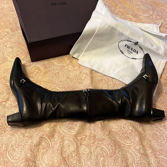 Prada black short zip up boots size Italian 40 - Picture 7 of 10
